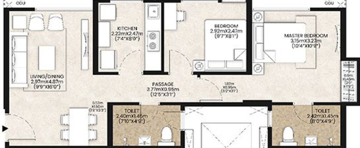 3 BHK Flat in Mahindra Happinest Kalyan in Kalyan West, Thane - Image 450582
