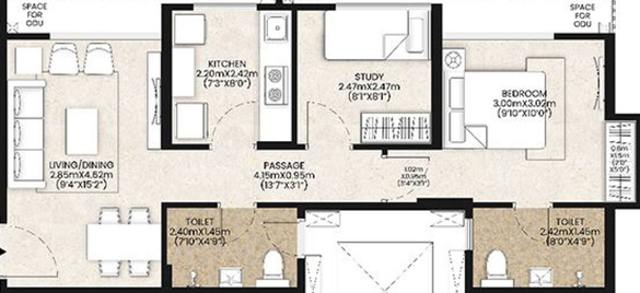 2 BHK Flat in Mahindra Happinest Kalyan in Kalyan West, Thane - Image 450581