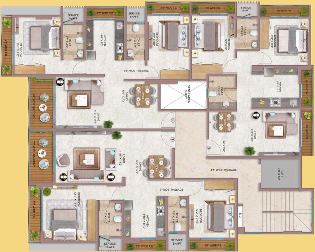 Floor Plan of Ekatva Signet in Naupada, Thane - Image 303676