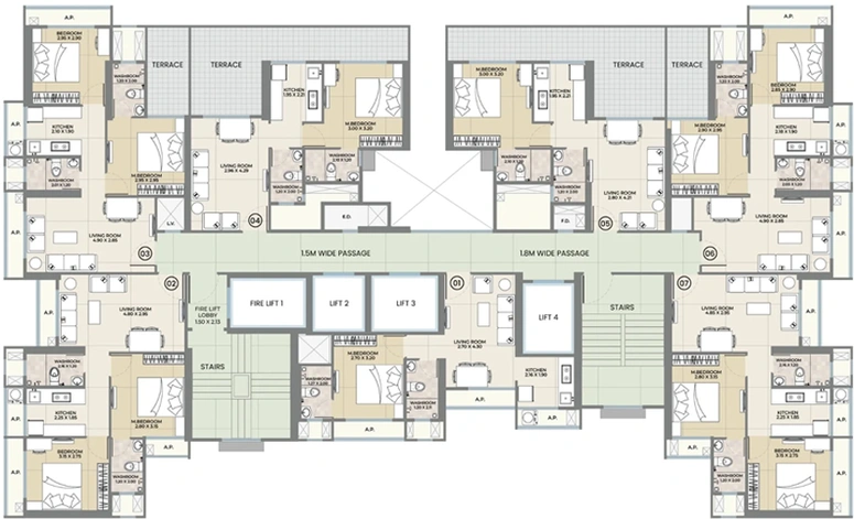 Floor Plan of Ekdanta Rex Residency in Vartak Nagar, Thane - Image 304310