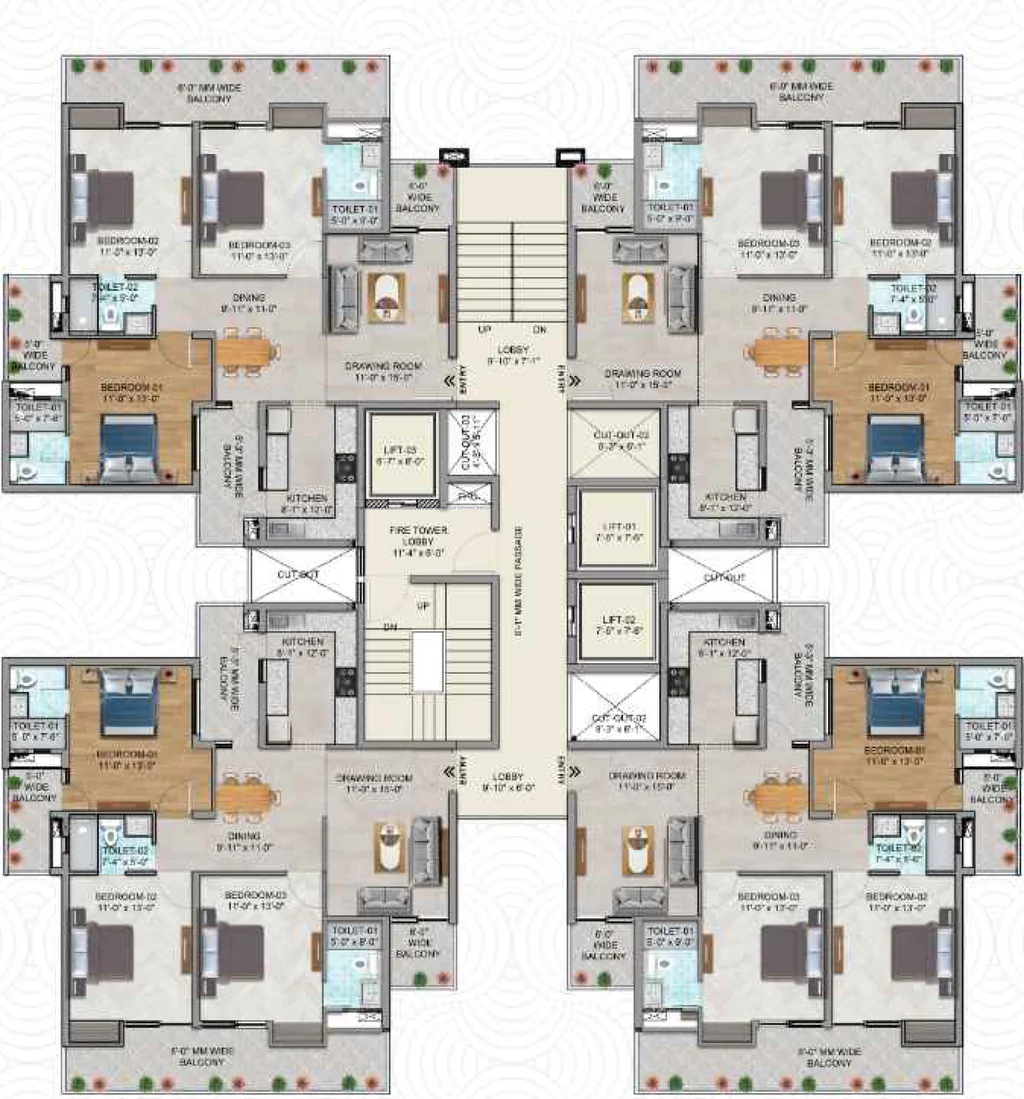 Floor Plan of Pavitra Luxury Residences in Zirakpur, Chandigarh - Image 304450