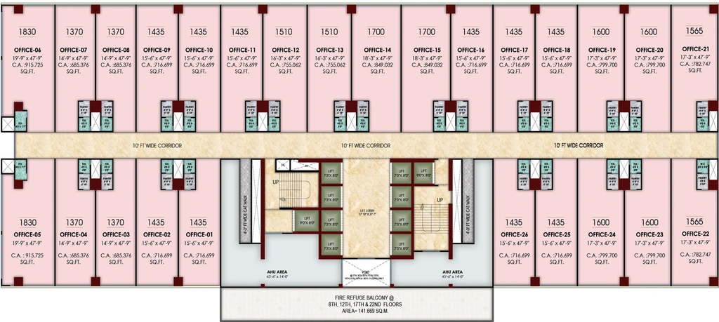 Floor Plan of Akshar Level 23 in Vashi, Navi Mumbai - Image 304559