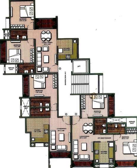 Floor Plan of TCJ Arya & Ira in Kalyan West, Thane - Image 22877