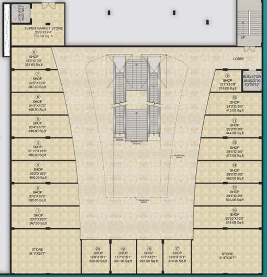 Floor Plan of Mahagun Mart in Sector 78, Noida - Image 304759
