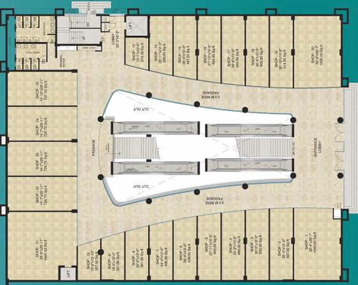Floor Plan of Mahagun Mart in Sector 78, Noida - Image 304758