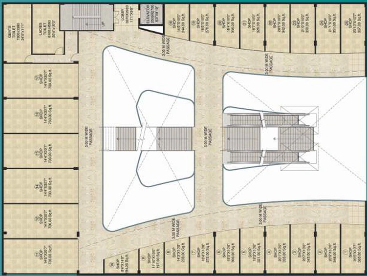 Floor Plan of Mahagun Mart in Sector 78, Noida - Image 304757