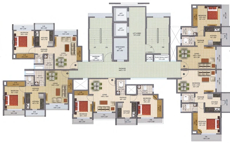 Floor Plan of MM Valley Premium in Mumbra, Thane - Image 305266