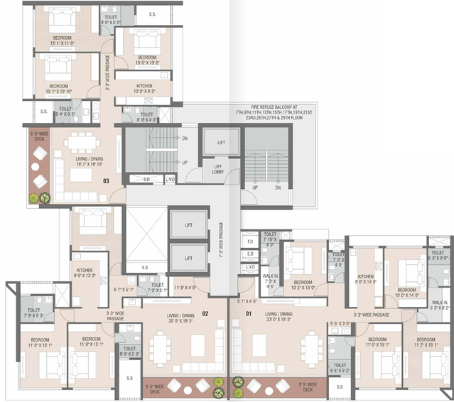 Floor Plan of Satyam Valencia in Kharghar, Navi Mumbai - Image 305347