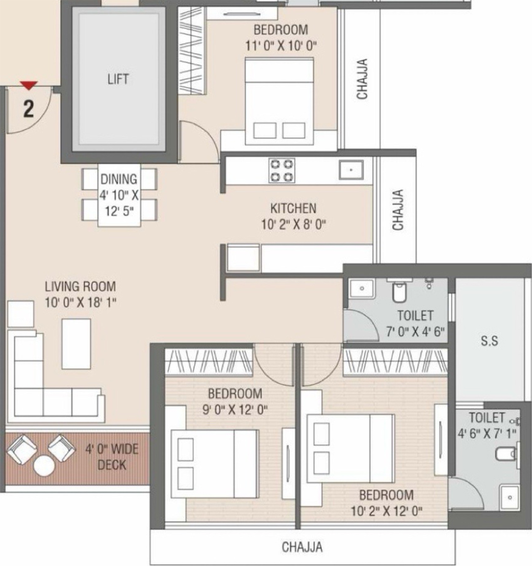 3 BHK Flat in Satyam Stella in Kopar Khairane, Navi Mumbai - Image 863248