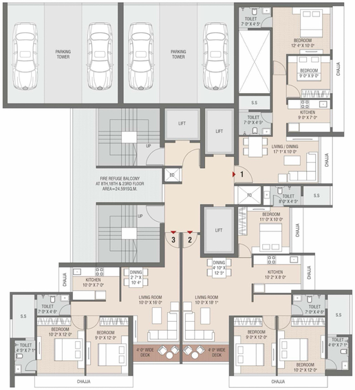 Floor Plan of Satyam Stella in Kopar Khairane, Navi Mumbai - Image 305410
