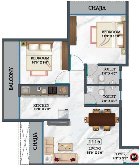2 BHK Flat in Majestic Exotica in Panvel, Navi Mumbai - Image 863251