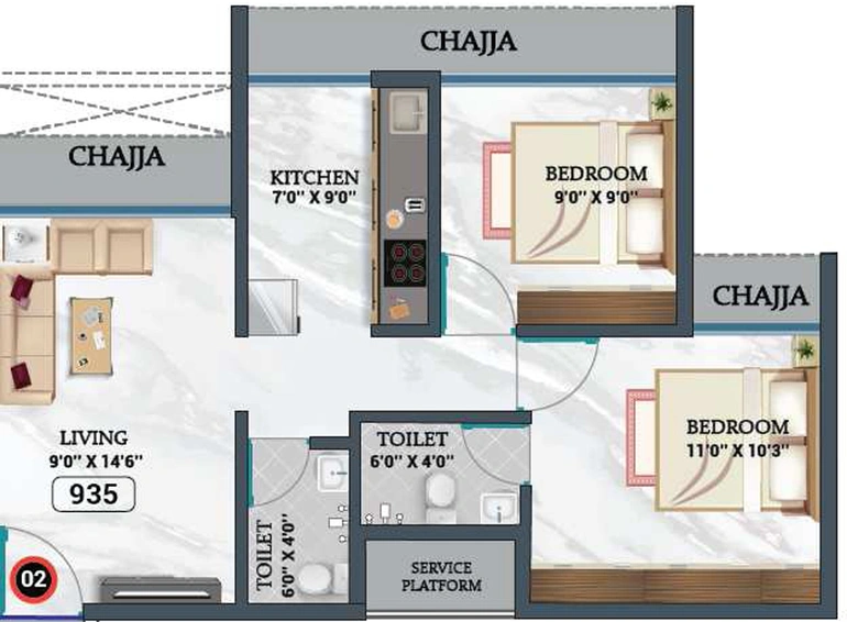2 BHK Flat in Majestic Exotica in Panvel, Navi Mumbai - Image 863250
