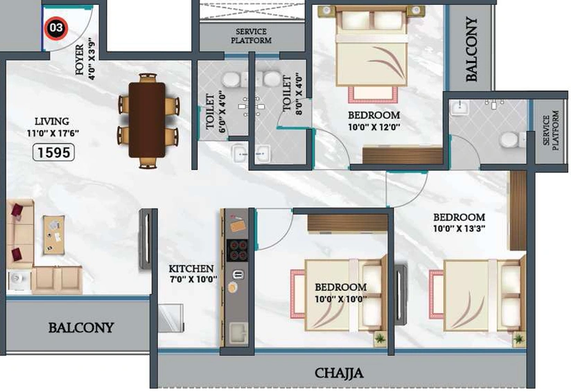 3 BHK Flat in Majestic Exotica in Panvel, Navi Mumbai - Image 863253
