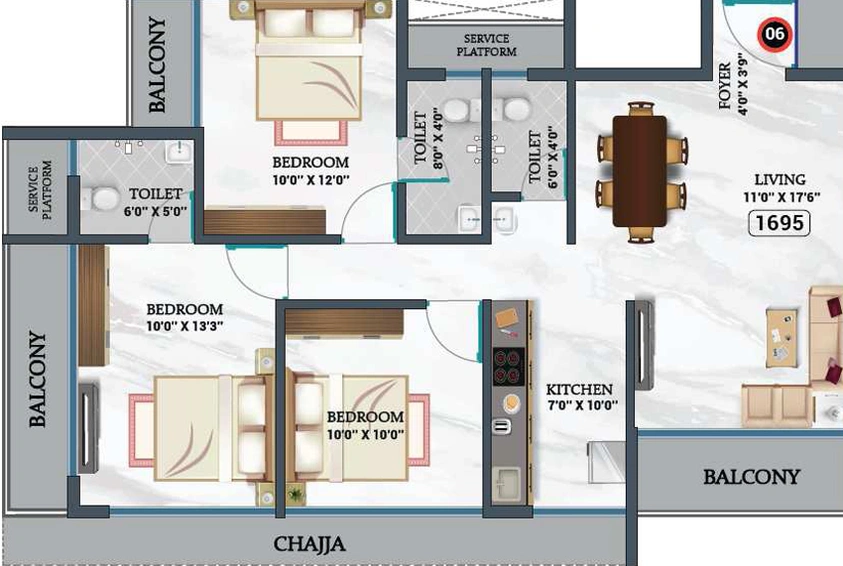3 BHK Flat in Majestic Exotica in Panvel, Navi Mumbai - Image 863254