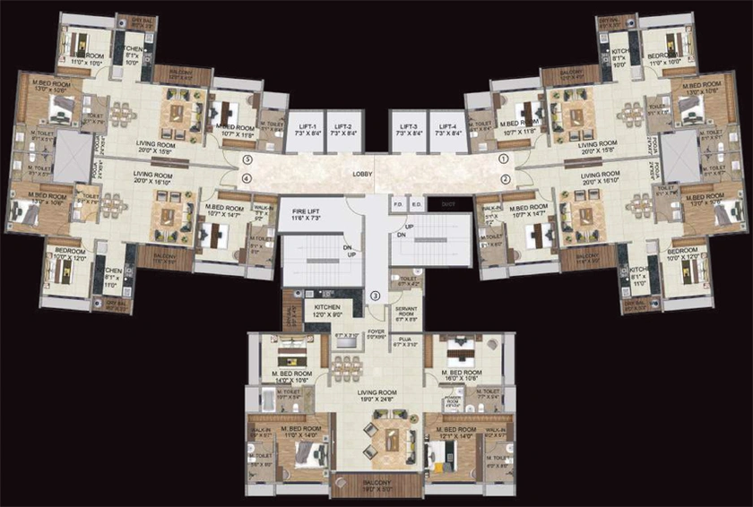 Floor Plan of Nova 10 Elegance in Kharghar, Navi Mumbai - Image 305424