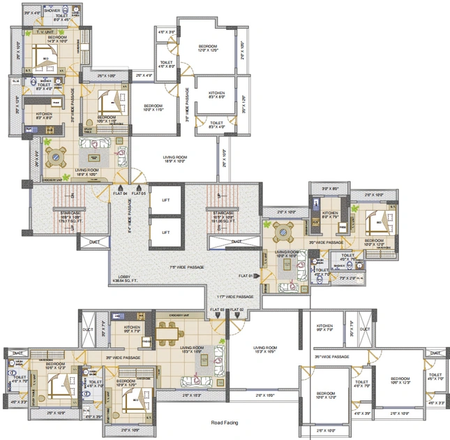 Floor Plan of Fenkin Belleza in Kasarvadavali, Thane - Image 305569