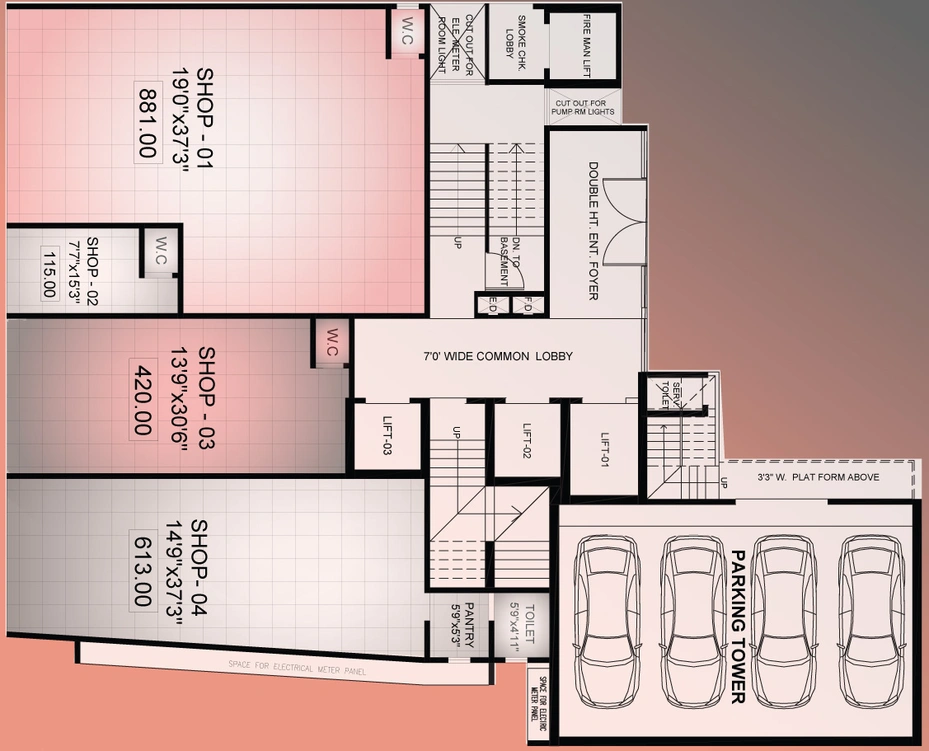 Floor Plan of Amar 21 Business Elites in Kandivali West, Mumbai - Image 305599