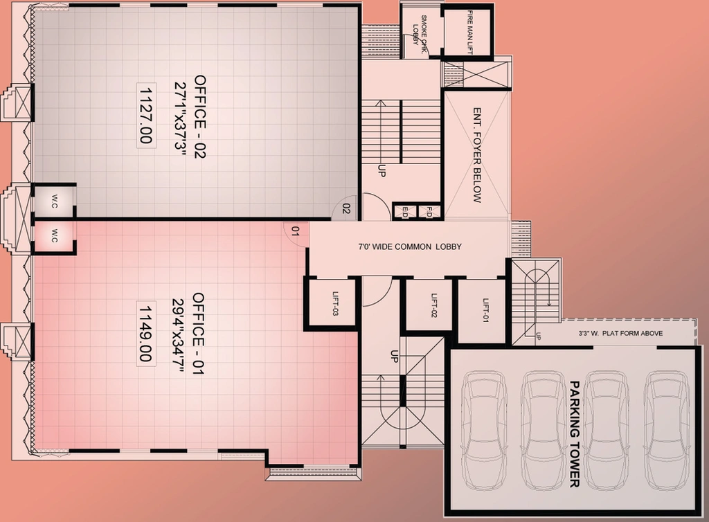 Floor Plan of Amar 21 Business Elites in Kandivali West, Mumbai - Image 305601