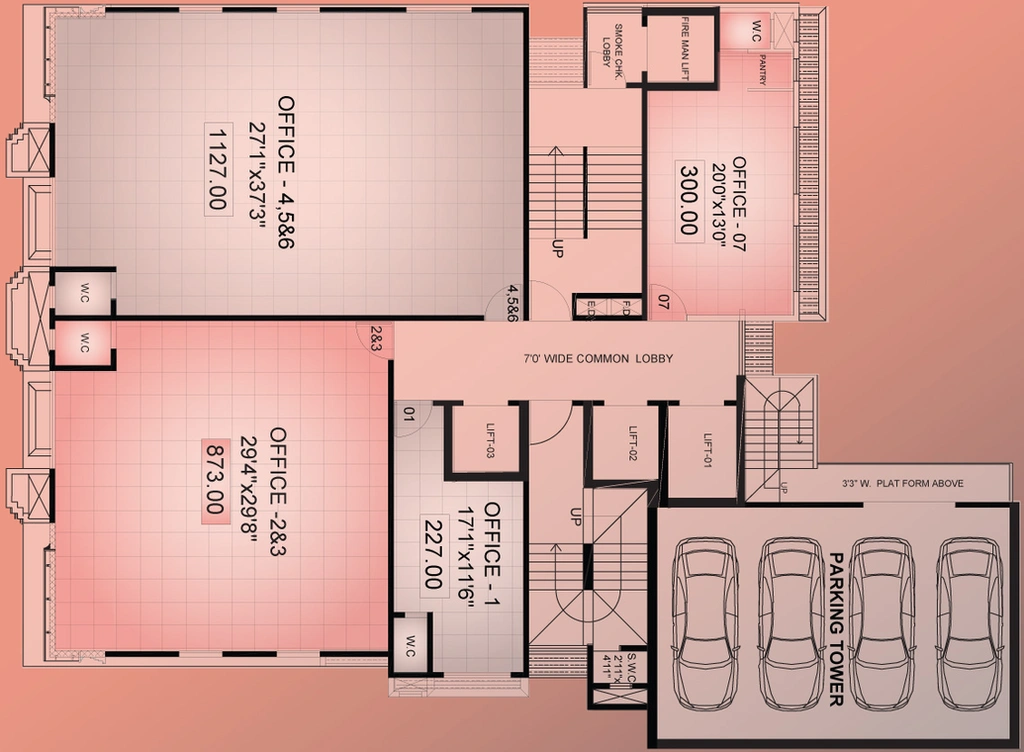 Floor Plan of Amar 21 Business Elites in Kandivali West, Mumbai - Image 305602