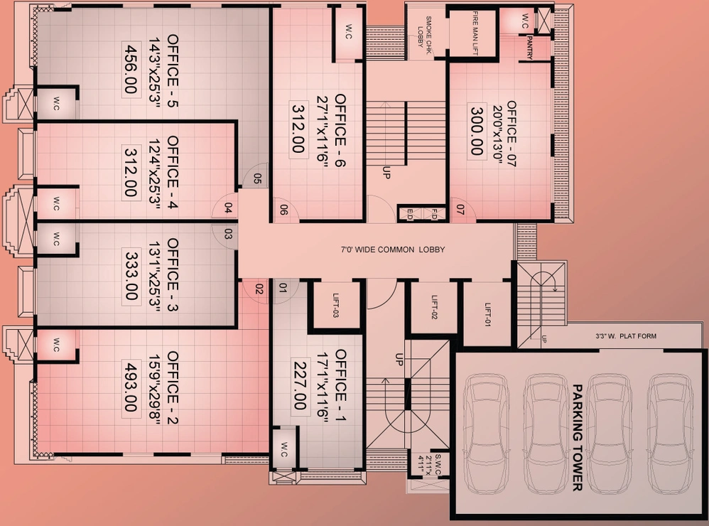 Floor Plan of Amar 21 Business Elites in Kandivali West, Mumbai - Image 305604
