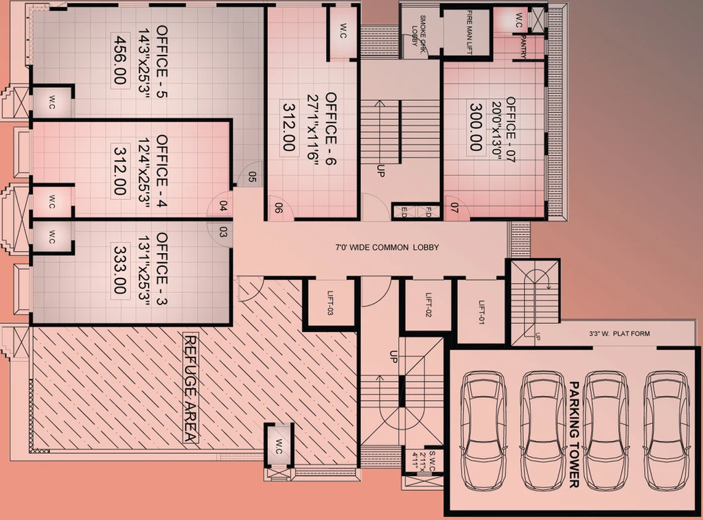 Floor Plan of Amar 21 Business Elites in Kandivali West, Mumbai - Image 305603