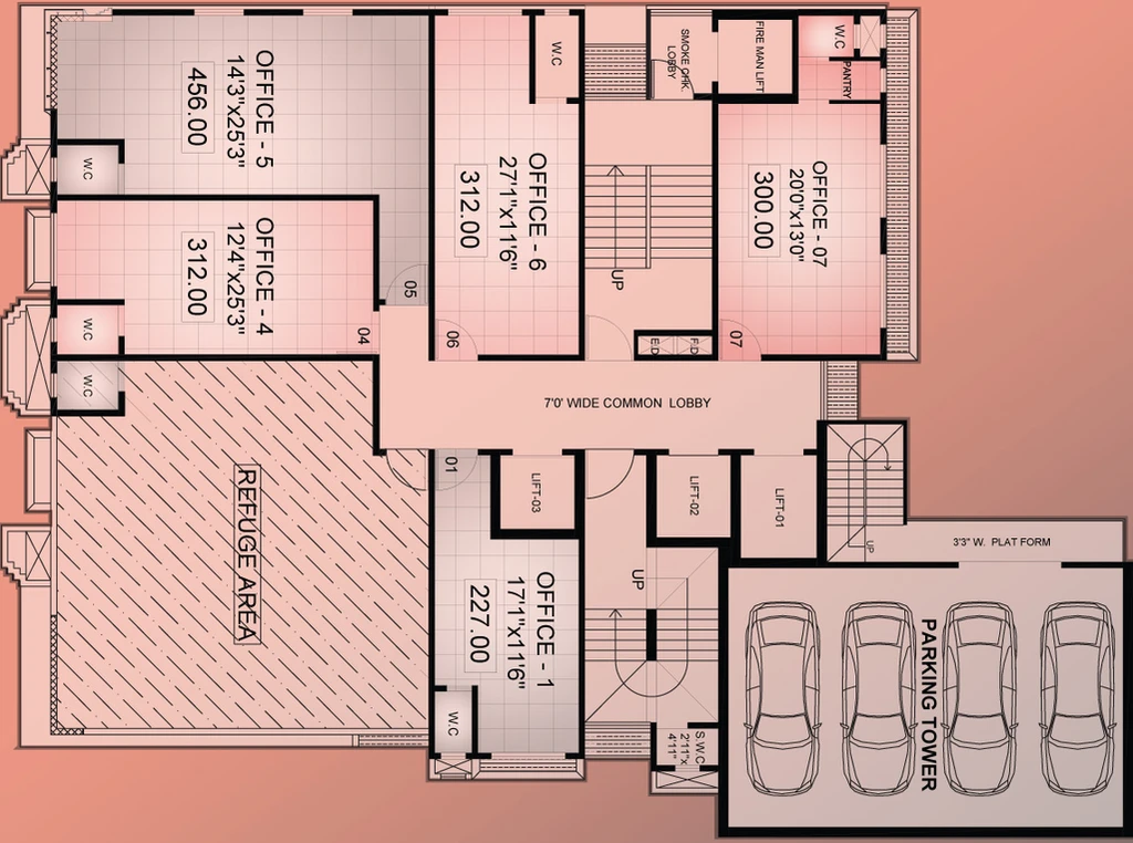 Floor Plan of Amar 21 Business Elites in Kandivali West, Mumbai - Image 305600