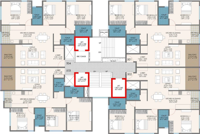Floor Plan of SK Fortune Kusum in Shivaji Nagar, Pune - Image 305753