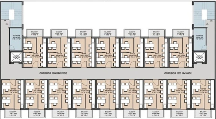 Floor Plan of Homes Galactic City Hollywood Street and Universal Hub in Knowledge ParK 5, Greater Noida - Image 306657
