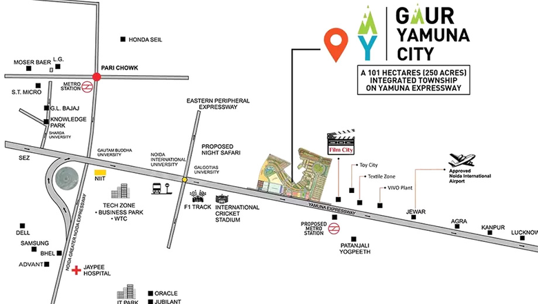 Location of Gaur Aerocity Yamuna Commercial Plots in Yeida, Greater Noida - Image 306695