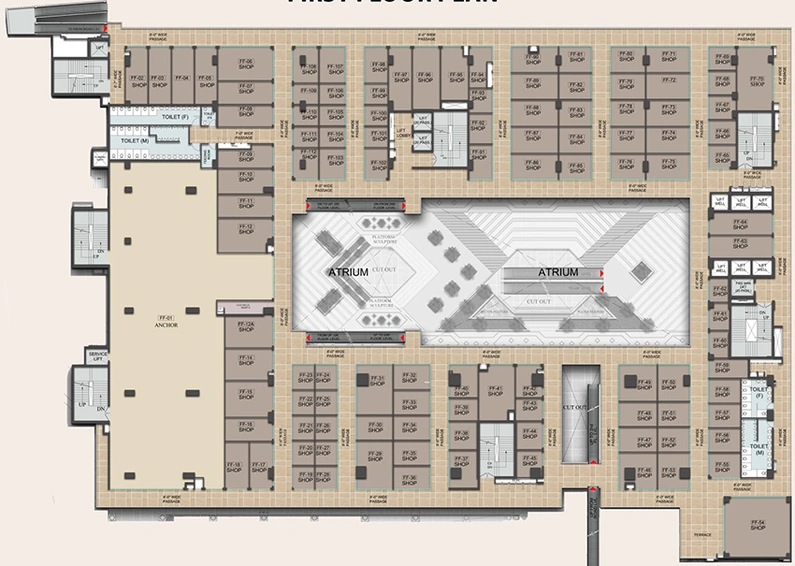 Floor Plan of London Mart in Sector 16, Greater Noida - Image 306809