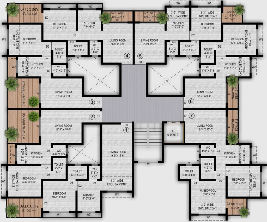 Floor Plan of Shree RG Park in Palghar, Palghar - Image 306947
