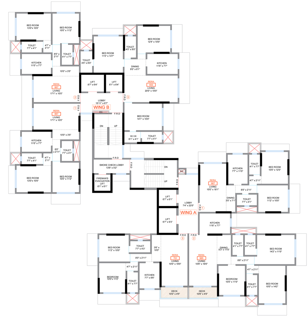 Floor Plan of Rishabraj Ceramont in Malad West, Mumbai - Image 307822