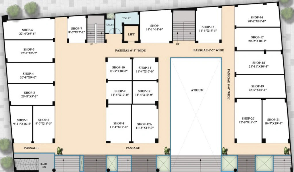 Floor Plan of Commercial Ambesten Twin City Walk in Noida Extention, Greater Noida - Image 307830