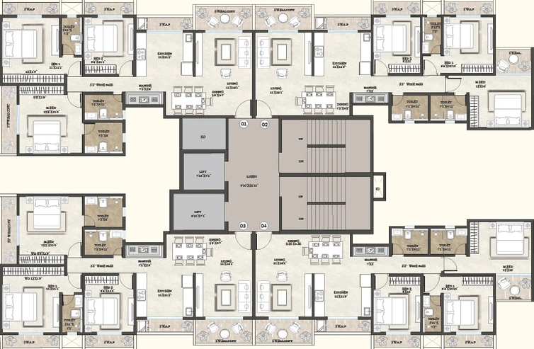 Floor Plan of Cosmos Serenity in Virar West, Palghar - Image 308156