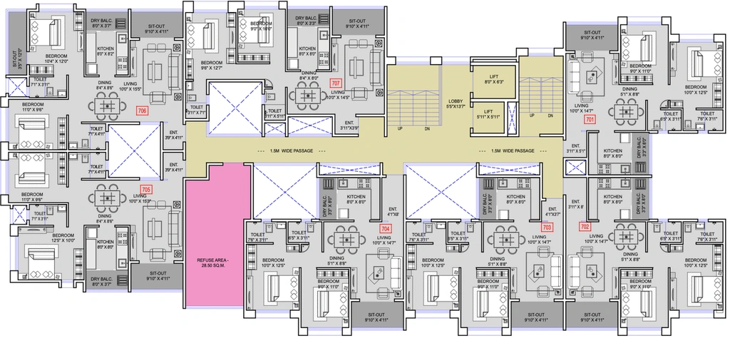 Floor Plan of Right Torna Mohar in Ambegaon, Pune - Image 308237