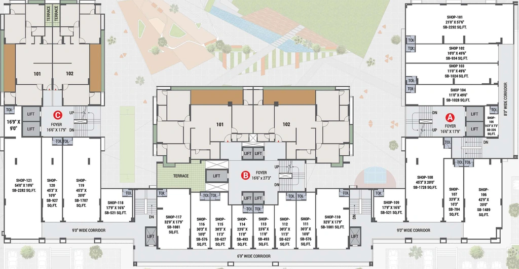 Floor Plan of Commercial Royal Panache in Vaishnodevi Circle, Ahmedabad - Image 308329