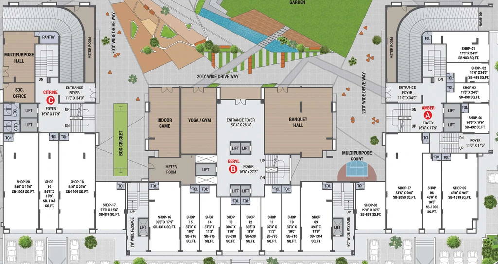 Floor Plan of Commercial Royal Panache in Vaishnodevi Circle, Ahmedabad - Image 308330