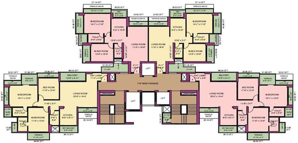 Floor Plan of Newa Bhakti Park in Airoli, Navi Mumbai - Image 308579