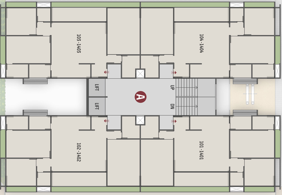 Floor Plan of Harvy Ideal Ixora in Vaishnodevi Circle, Ahmedabad - Image 308592
