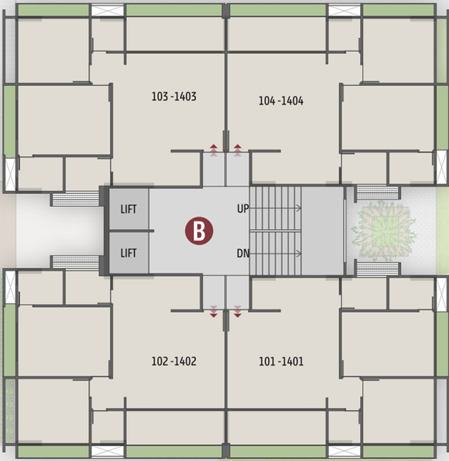 Floor Plan of Harvy Ideal Ixora in Vaishnodevi Circle, Ahmedabad - Image 308591