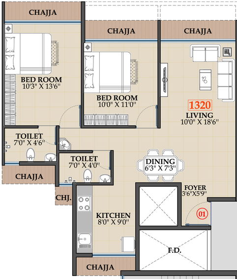 2 BHK Flat in Gurukrupa Aramus Rudra in Kharghar, Navi Mumbai - Image 864120