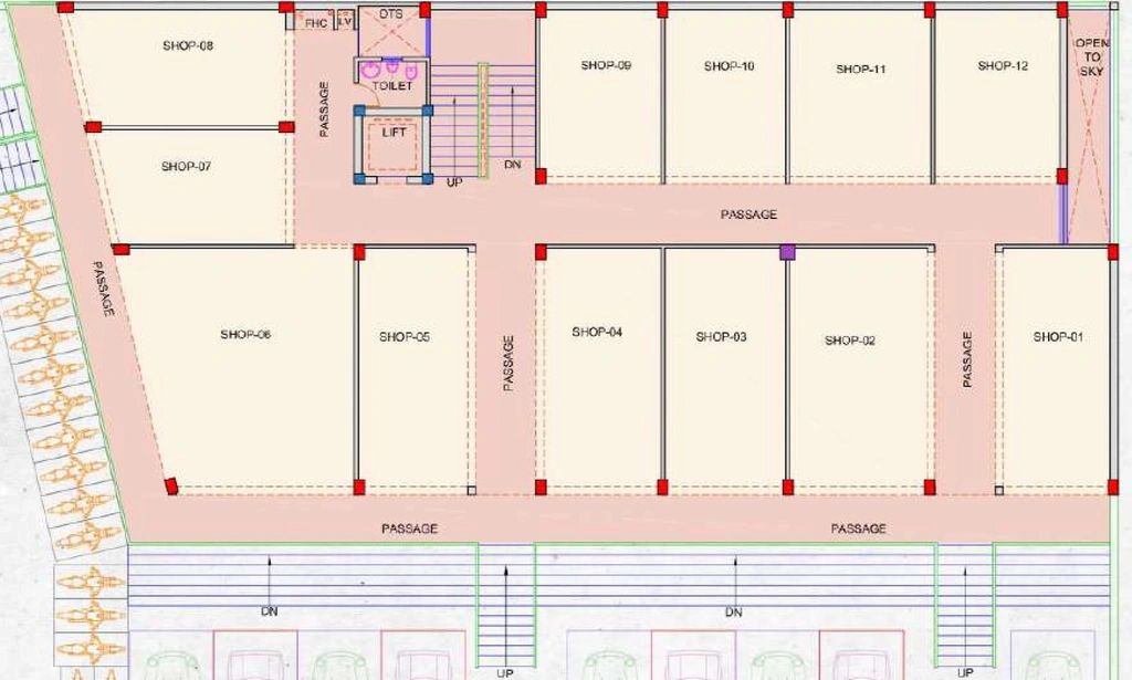 Floor Plan of Elite Square in Awadh Vihar Yojna, Lucknow - Image 309110