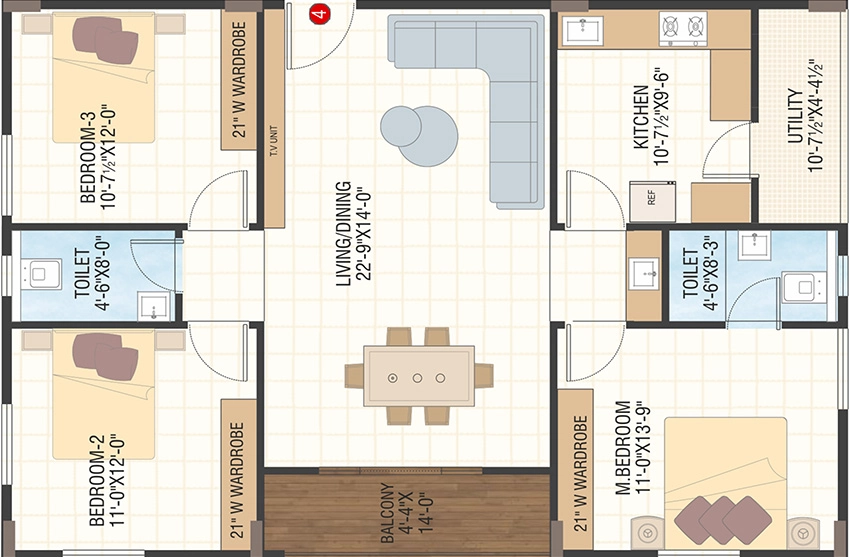 3 BHK Flat in Arc Archana Palms in Madhurawada, Visakhapatnam - Image 879604