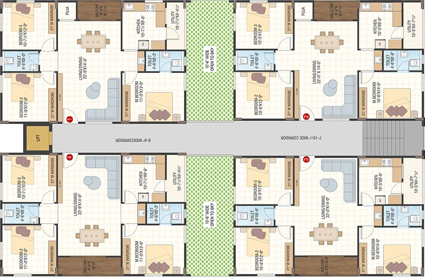 Floor Plan of Arc Archana Palms in Madhurawada, Visakhapatnam - Image 334474