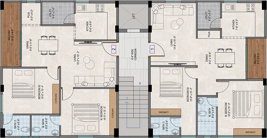 Floor Plan of Arc Archana Ridge in Madhurawada, Visakhapatnam - Image 334486