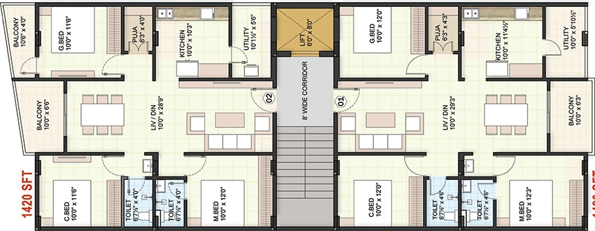 Floor Plan of Arc Archana Prime in Kommadi, Visakhapatnam - Image 334480