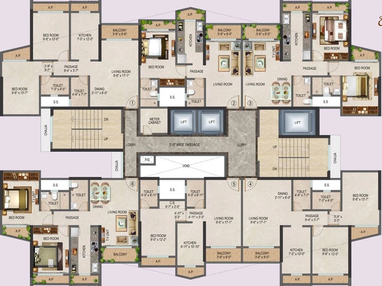 Floor Plan of Salasar Exotica 2 in Mira Road East, Thane - Image 79788