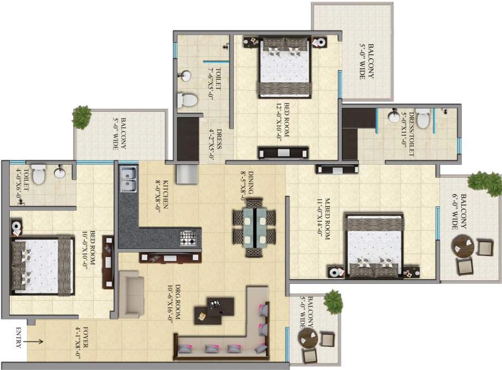 3 BHK Flat in Gaur City 1st Avenue in Sector 4, Greater Noida - Image 864268