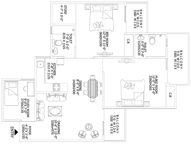 2 BHK Flat in Gaur City 2 11th Avenue in Sector 4, Greater Noida - Image 864271