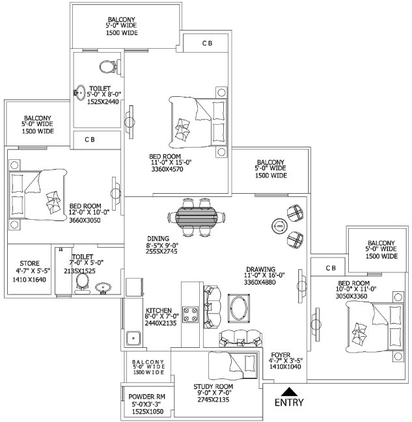 3 BHK Flat in Gaur City 2 11th Avenue in Sector 4, Greater Noida - Image 864276
